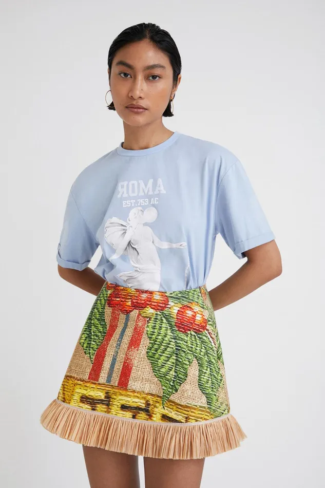 Desigual Stella Jean Statue Tshirt Women Tshirts
