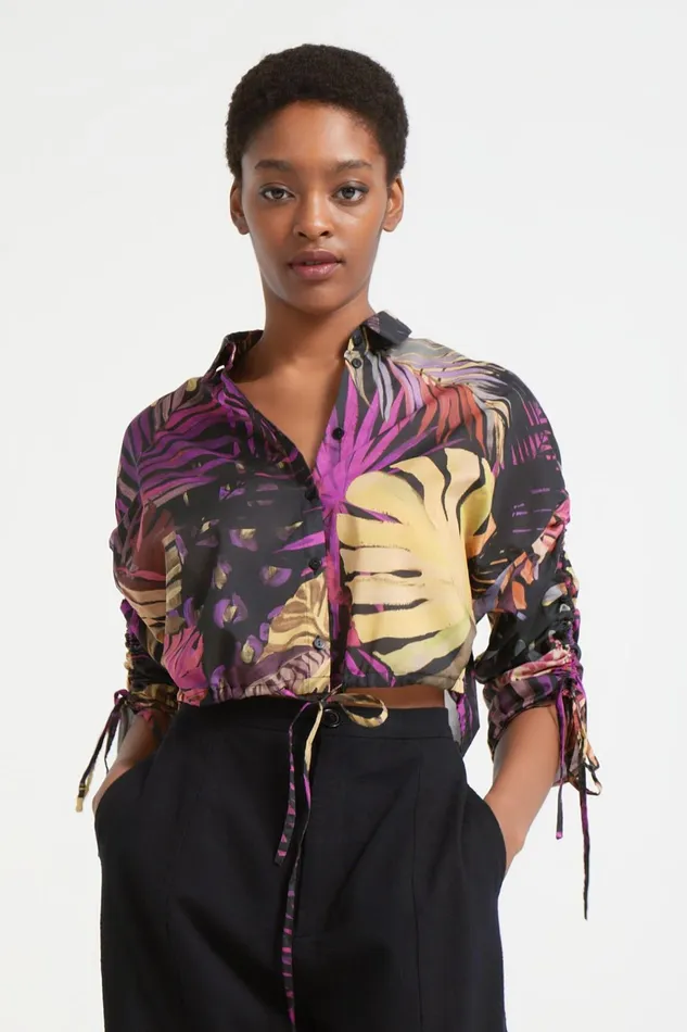 Desigual Tropical Blouse Women Tops and Shirts
