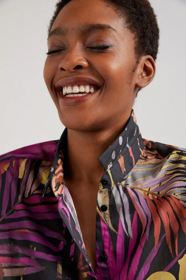 Desigual Tropical Blouse Women Tops and Shirts
