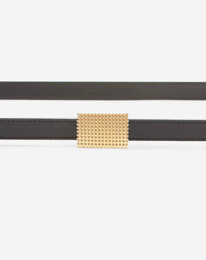 Double Concerto Leather Belt Black Women Lanvin Belts