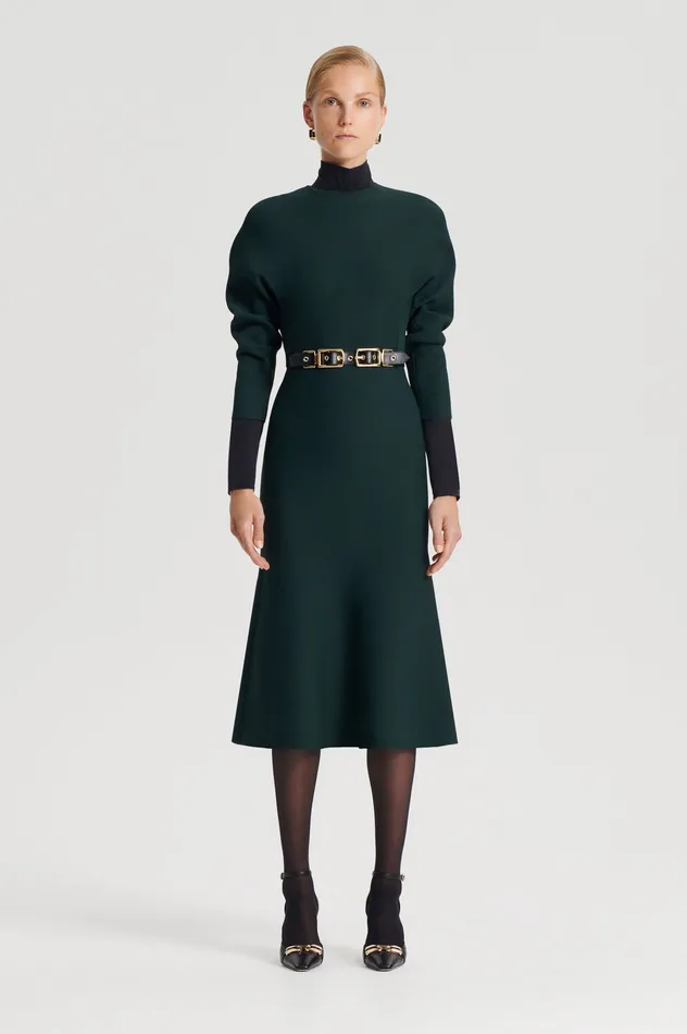 Dresses Scanlan Theodore Women CREPE KNIT COCOON DRESS DARKGREEN