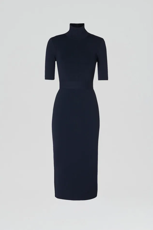 Dresses Scanlan Theodore Women CREPE KNIT SHORT SLEEVE POLO DRESS NAVY Dresses Scanlan Theodore Women CREPE KNIT SHORT SLEEVE POLO DRESS NAVY