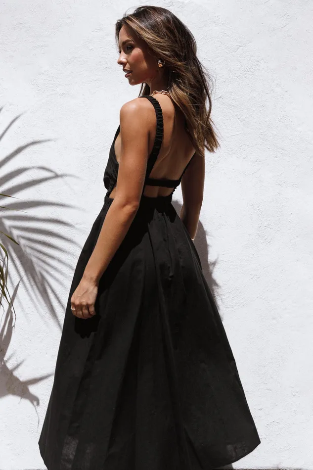 Dresses Women Aubrey Cutout Midi Dress 8211 Black Black petalandpup