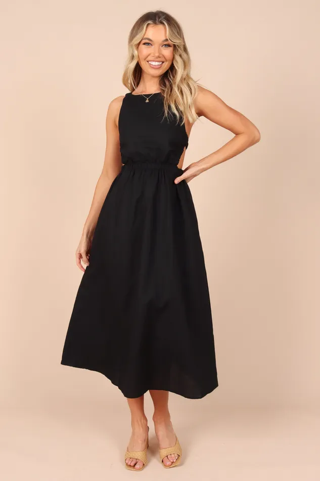 Dresses Women Aubrey Cutout Midi Dress 8211 Black Black petalandpup