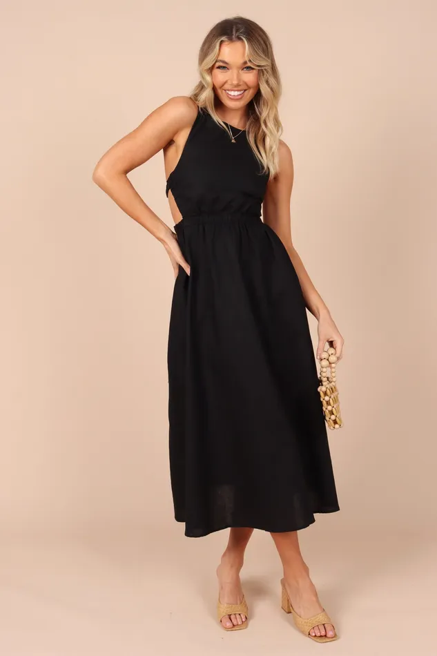 Dresses Women Aubrey Cutout Midi Dress 8211 Black Black petalandpup
