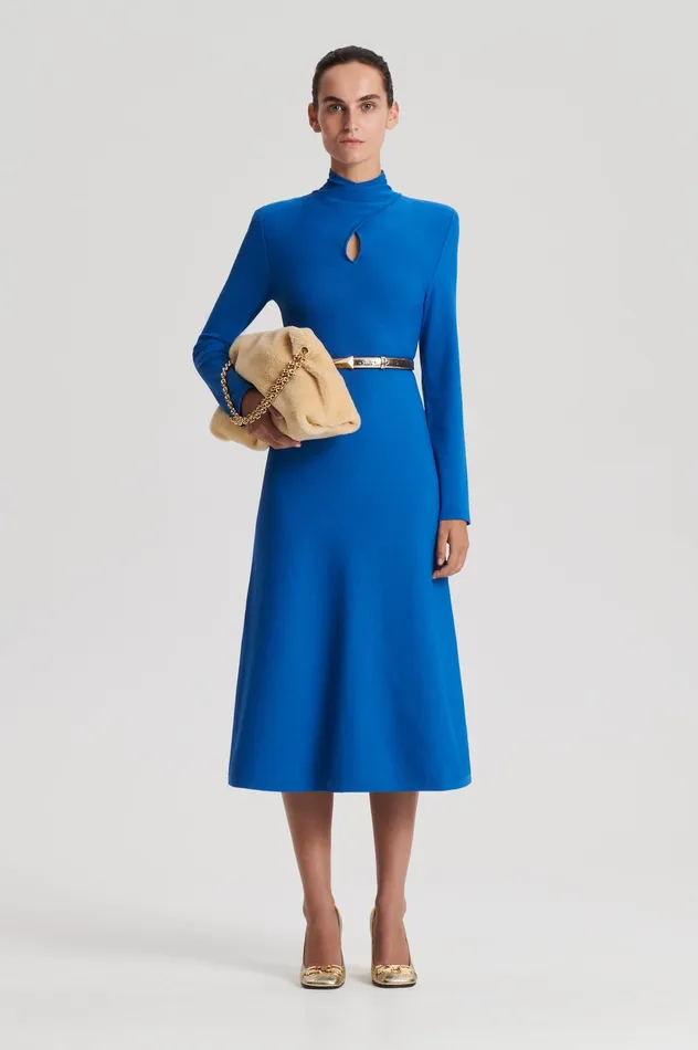Dresses Women CREPE KNIT TURBAN TWIST DRESS PRUSSIANBLUE Scanlan Theodore
