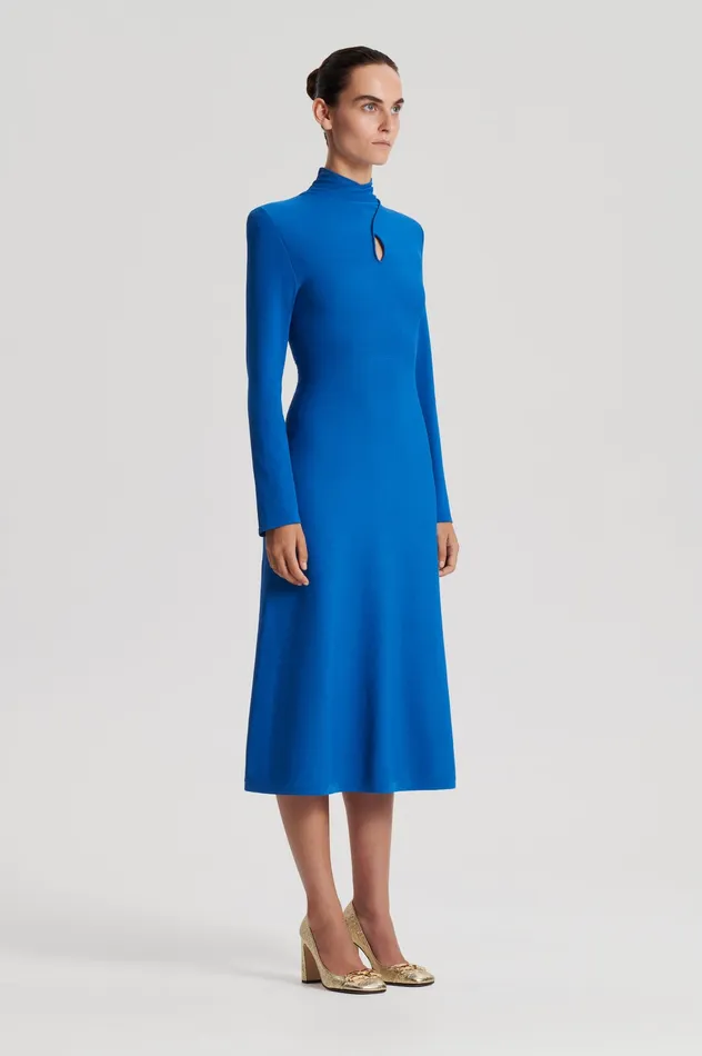 Dresses Women CREPE KNIT TURBAN TWIST DRESS PRUSSIANBLUE Scanlan Theodore Dresses Women CREPE KNIT TURBAN TWIST DRESS PRUSSIANBLUE Scanlan Theodore