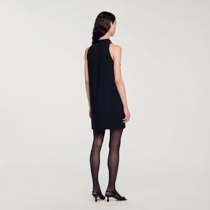 Dresses Women SANDRO Jewel Neck Dress Black