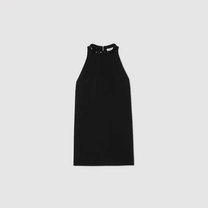 Dresses Women SANDRO Jewel Neck Dress Black