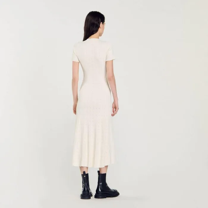 Dresses Women SANDRO Knit Maxi Dress Ecru