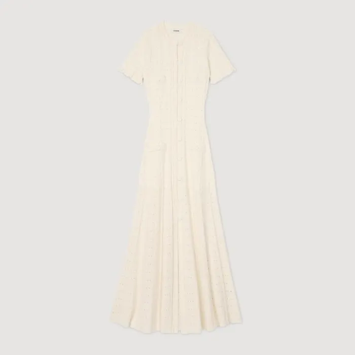 Dresses Women SANDRO Knit Maxi Dress Ecru