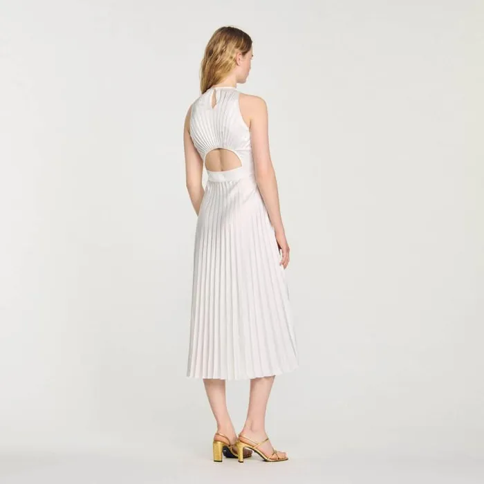 Dresses Women SANDRO Pleated Maxi Dress Ecru