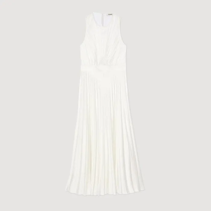 Dresses Women SANDRO Pleated Maxi Dress Ecru