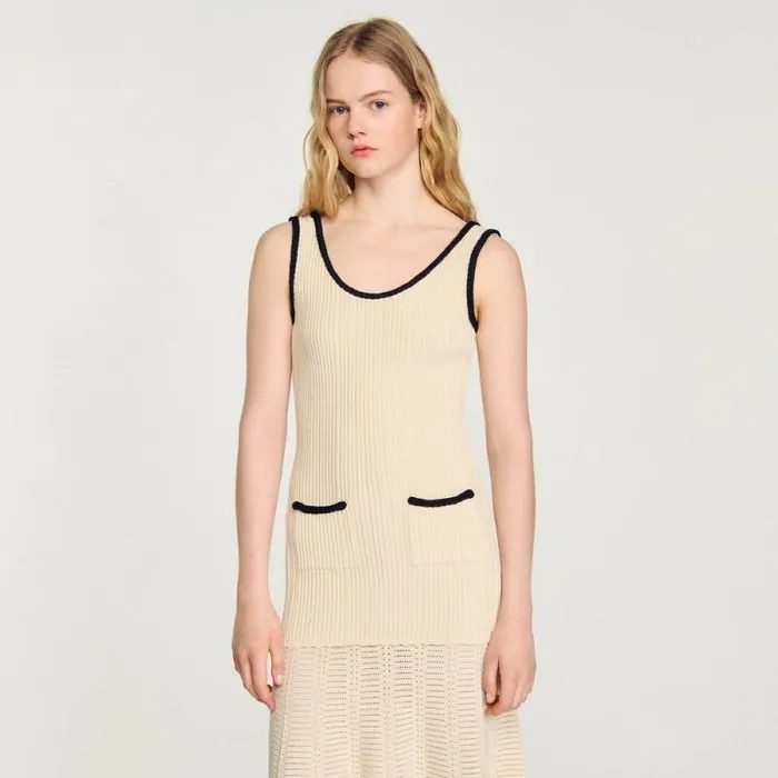 Dresses Women SANDRO Pointelle Knit Dress Ecru