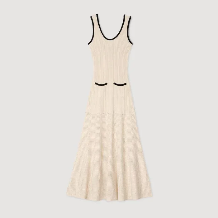 Dresses Women SANDRO Pointelle Knit Dress Ecru