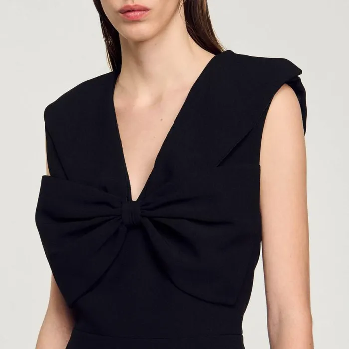 Dresses Women SANDRO Short Dress With Bow Black