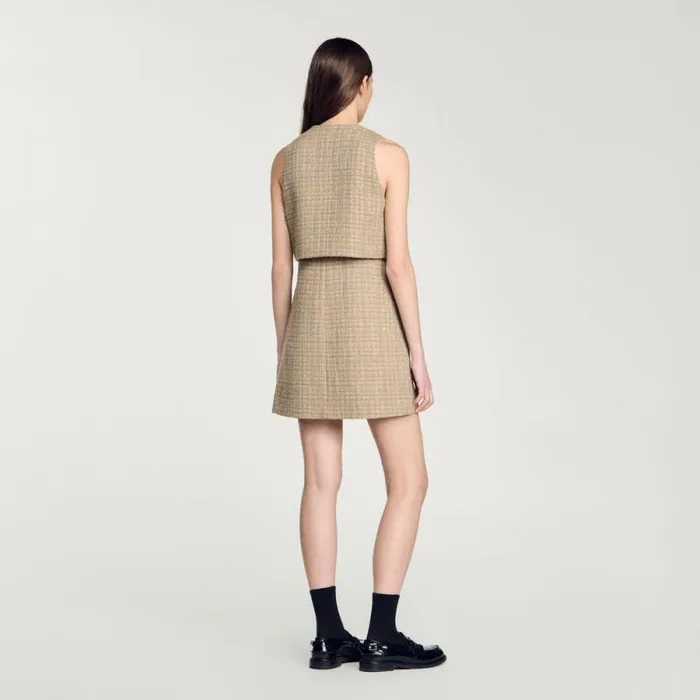 Dresses Women SANDRO Tweed Dress Camel