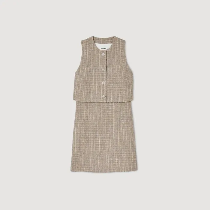 Dresses Women SANDRO Tweed Dress Camel