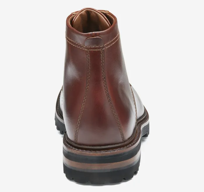 Dudley Lug Plain Toe Boot Mahogany Full Grain Dress Shoes Johnston and Murphy Men