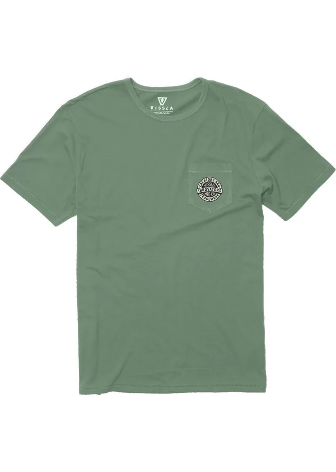 Eco Tees Creators Badge Organic Pkt Tee Pine 8211 Vissla Men Eco Tees Creators Badge Organic Pkt Tee Pine 8211 Vissla Men