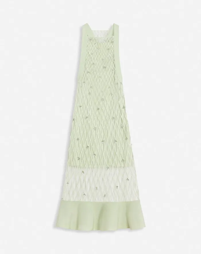 Embroidered Knit Dress Almond Women Lanvin Dresses