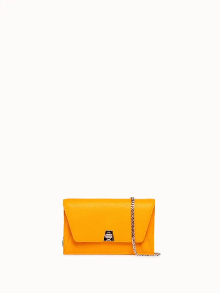 Envelope Anouk In Cervocalf Leather Amber Women Akris Crossbody Bags