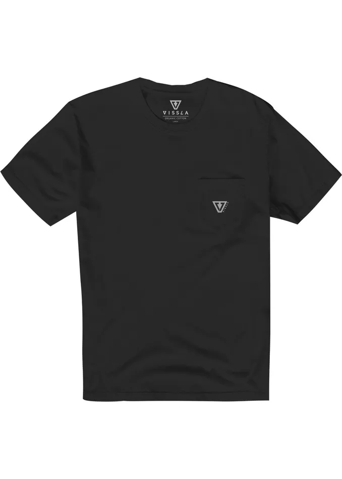 Established Premium Pkt Tee Black Premium Tees Vissla Men