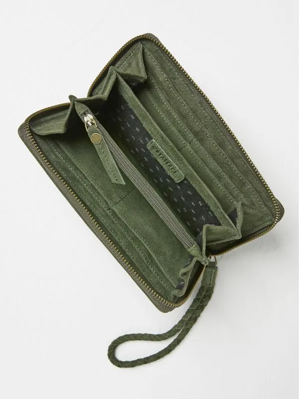 Fat Face Bags and Purses Women Annie Khaki Green Zipped Purse