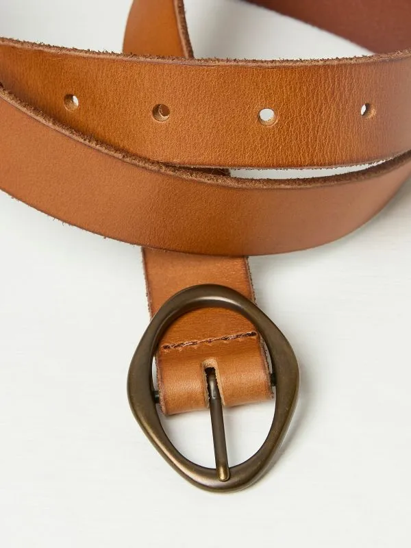 Fat Face Belts Women Tan Brown Buckle Interest Leather Belt