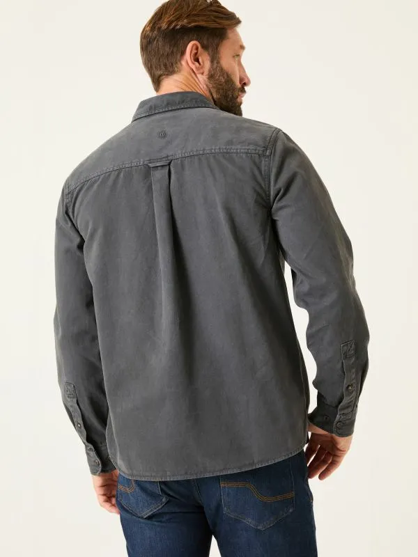 Fat Face Coats and Jackets Men Washed Black 100 Cotton Long Sleeve Filey Plain Shirt Fat Face Coats and Jackets Men Washed Black 100 Cotton Long Sleeve Filey Plain Shirt