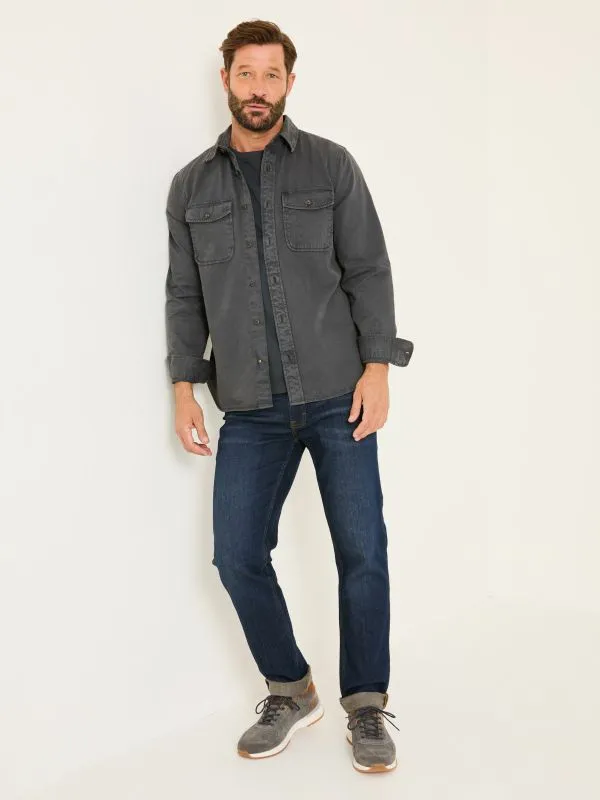 Fat Face Coats and Jackets Men Washed Black 100 Cotton Long Sleeve Filey Plain Shirt Fat Face Coats and Jackets Men Washed Black 100 Cotton Long Sleeve Filey Plain Shirt