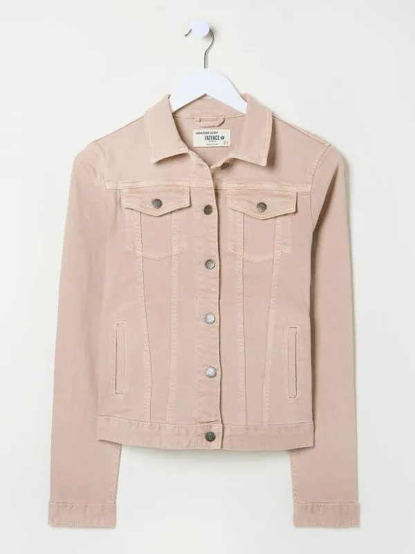 Fat Face Coats and Jackets Women Tasha Light Pink Denim Jacket