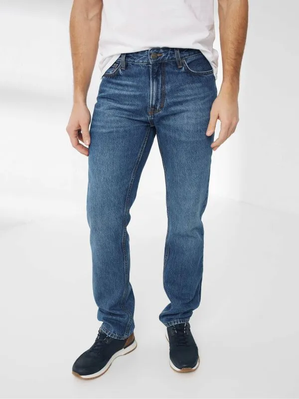 Fat Face Denim Dressing Men Blue Straight Stone Wash Jeans