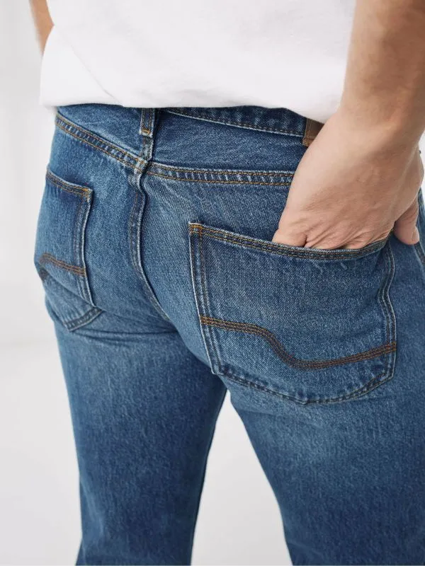 Fat Face Denim Dressing Men Blue Straight Stone Wash Jeans