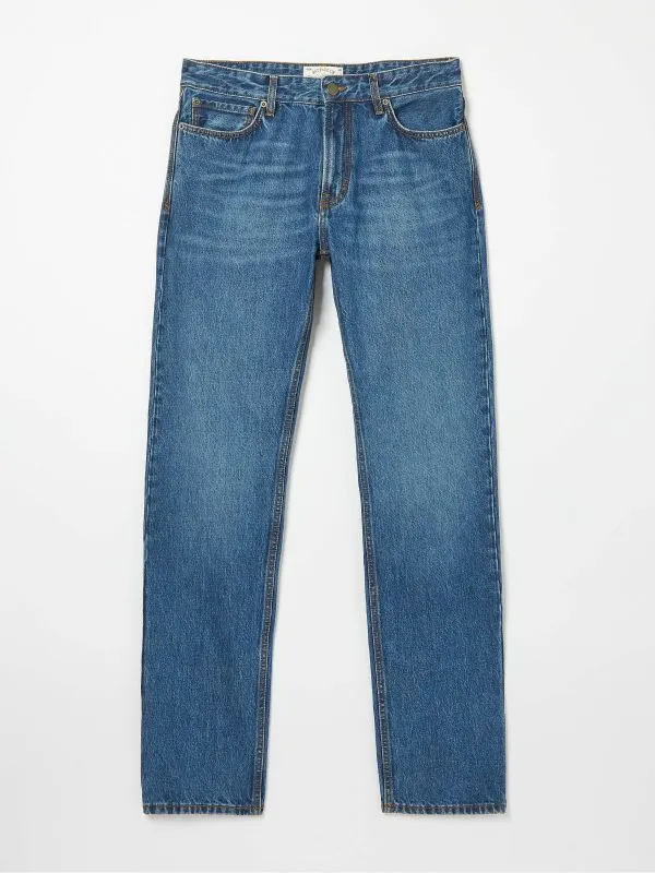Fat Face Denim Dressing Men Blue Straight Stone Wash Jeans