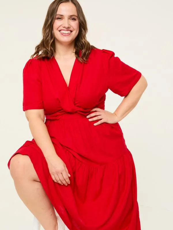 Fat Face Dresses Women Bright Red Gigi Midi Dress
