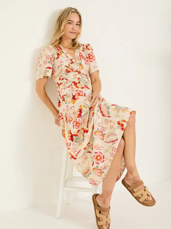 Fat Face Dresses Women Cream Gigi Midi Dress
