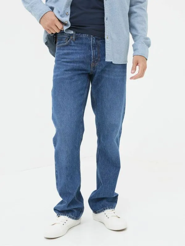 Fat Face Jeans Men Blue Bootcut 100 Cotton Jeans