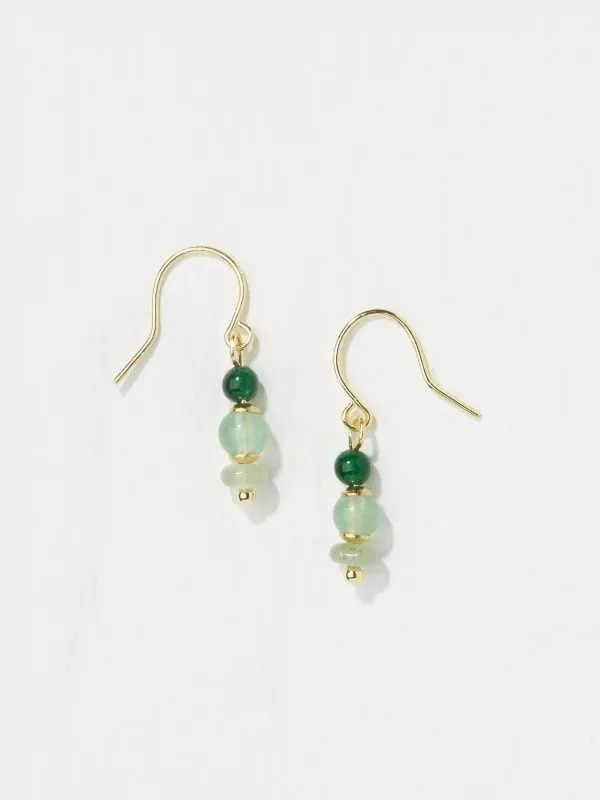 Fat Face Jewellery Women Green Triple Stone Drop Earrings