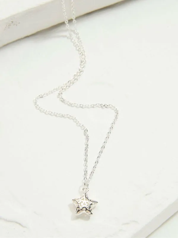 Fat Face Jewellery Women Silver Tone Filagree Star Pendant Necklace
