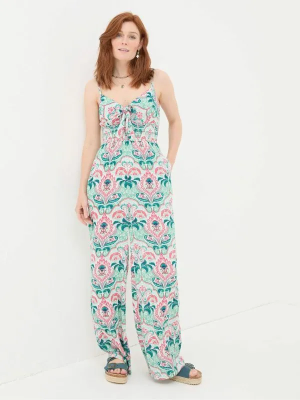 Fat Face Jumpsuits and Playsuits Women Aurora Green Mirrored Paisley Jumpsuit