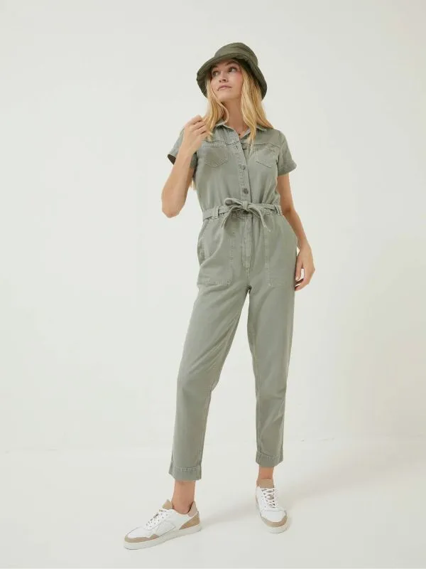 Fat Face Jumpsuits and Playsuits Women Green Imogen Short Sleeve Boilersuit