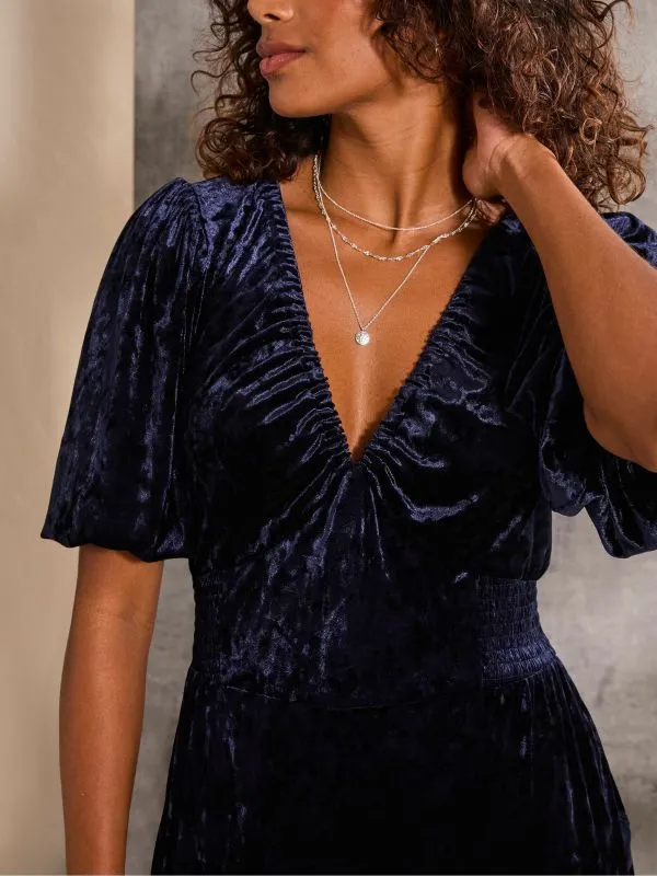 Fat Face Jumpsuits and Playsuits Women Greta Blue Velvet Jumpsuit