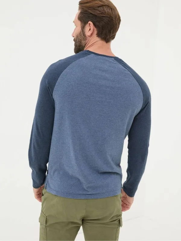 Fat Face Loungewear Men Dusky Blue On The Rocks Raglan 100 Cotton TShirt