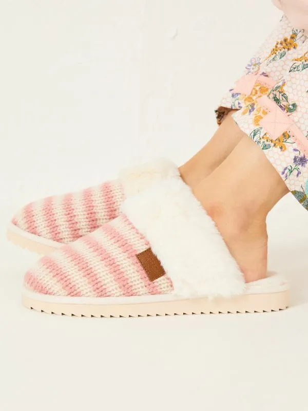 Fat Face Pyjamas and Nightwear Women Pink Kaia Knit Mules