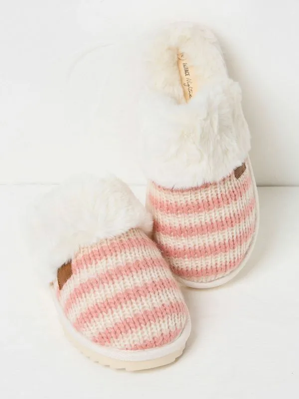 Fat Face Pyjamas and Nightwear Women Pink Kaia Knit Mules