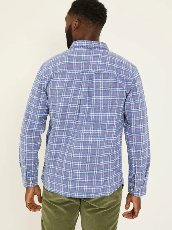 Fat Face Shirts Men Purple 100 Cotton Long Sleeve Acton Check Shirt