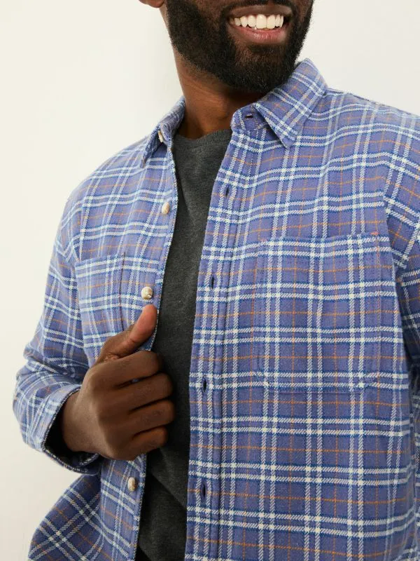 Fat Face Shirts Men Purple 100 Cotton Long Sleeve Acton Check Shirt