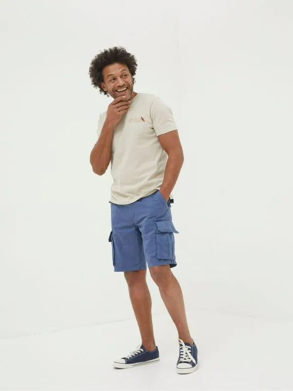 Fat Face Shorts Men Bude Mid Blue Lightweight Cargo Shorts