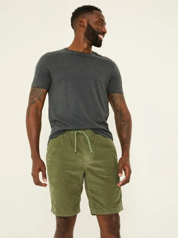 Fat Face Shorts Men Khaki Green Seaton Pull On Cord Shorts